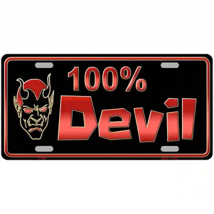 Plaque d'immatriculation fantaisie 100 % Devil Metal pour la vente par Smart Blonde