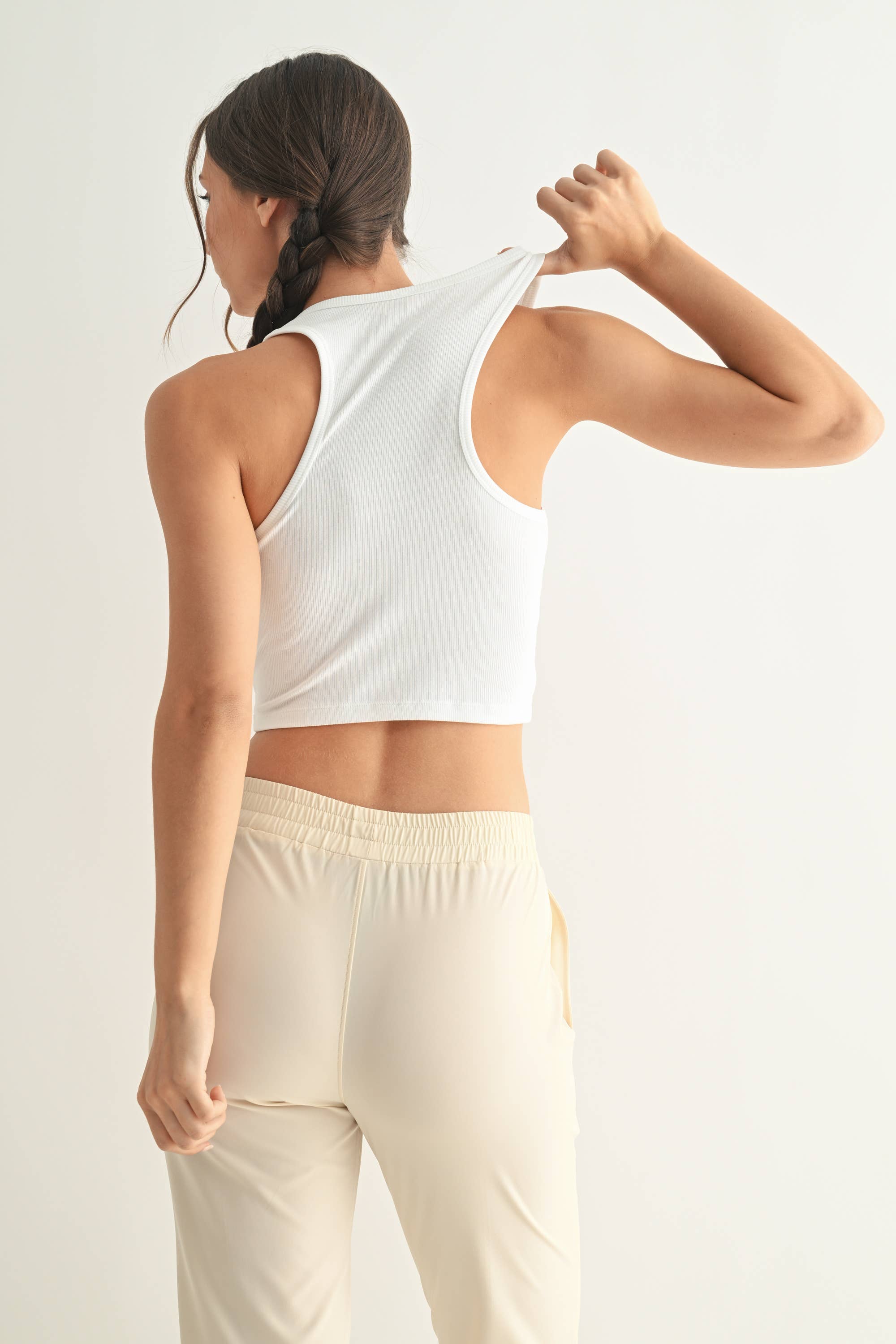 Mono B - Wholesale Tank Top - Women's - Essential Micro-Ribbed Racer Athleisure Tank Top7