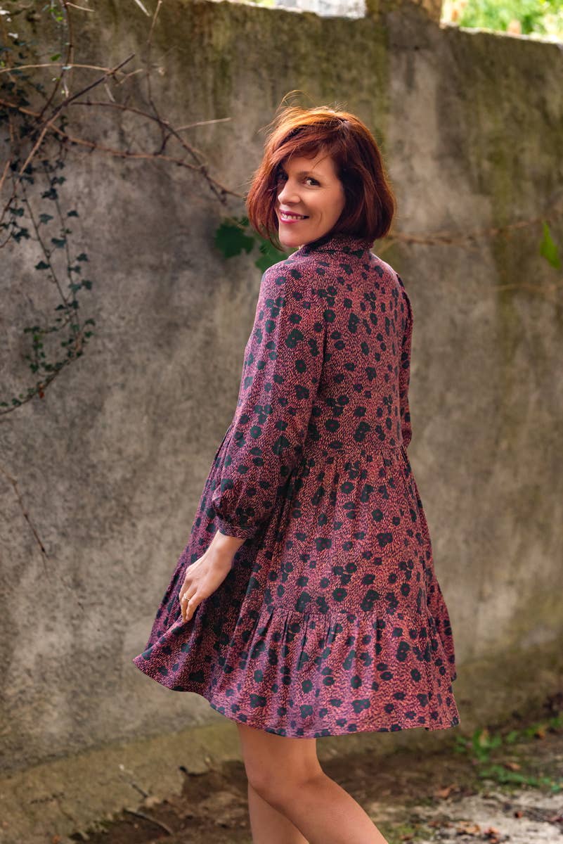 Eglantine et Zoé – Engroshandel Stofbolt – Blue Punti stof i viscose poplin7