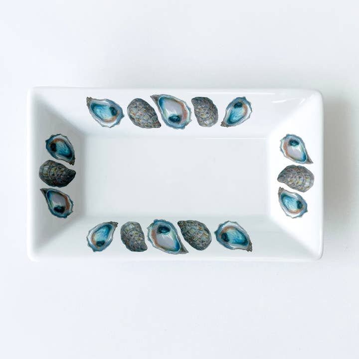 Coastal Oyster Pattern 6.25" Long Mini Dish for wholesale by Dishique