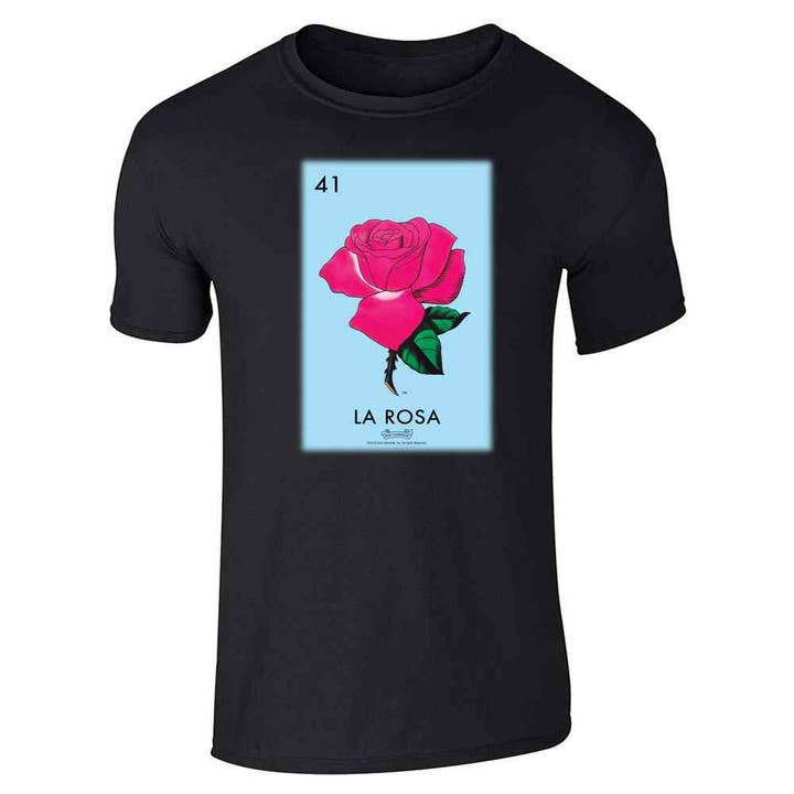La Rosa Rose Loteria Card Mexican Bingo Unisex Tee for wholesale by Pop Threads
