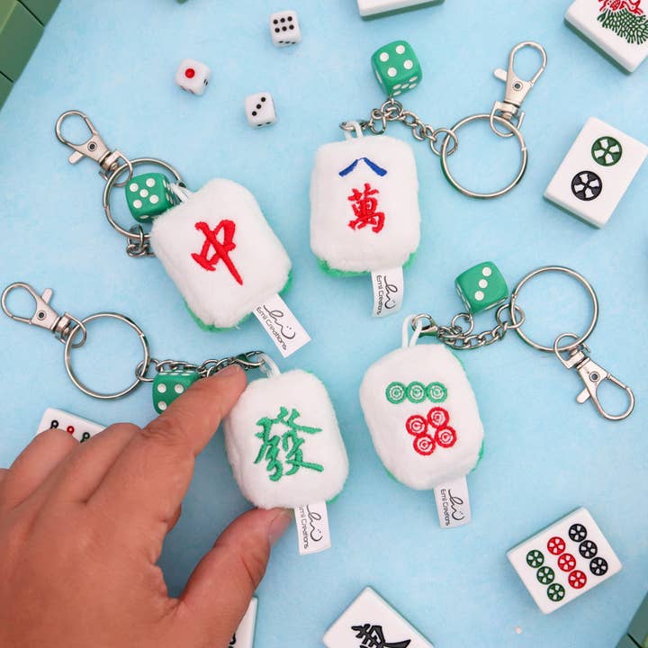 Emii Creations - Wholesale Keychain - Unisex - Tiny Mahjong Tile Plush Key & Bag Charm13