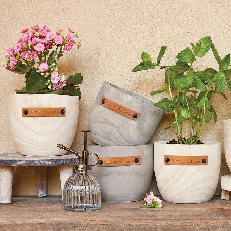 Faithworks by Creative Brands - Wholesale Plant Pot - Wood Planter - Bless this Home1