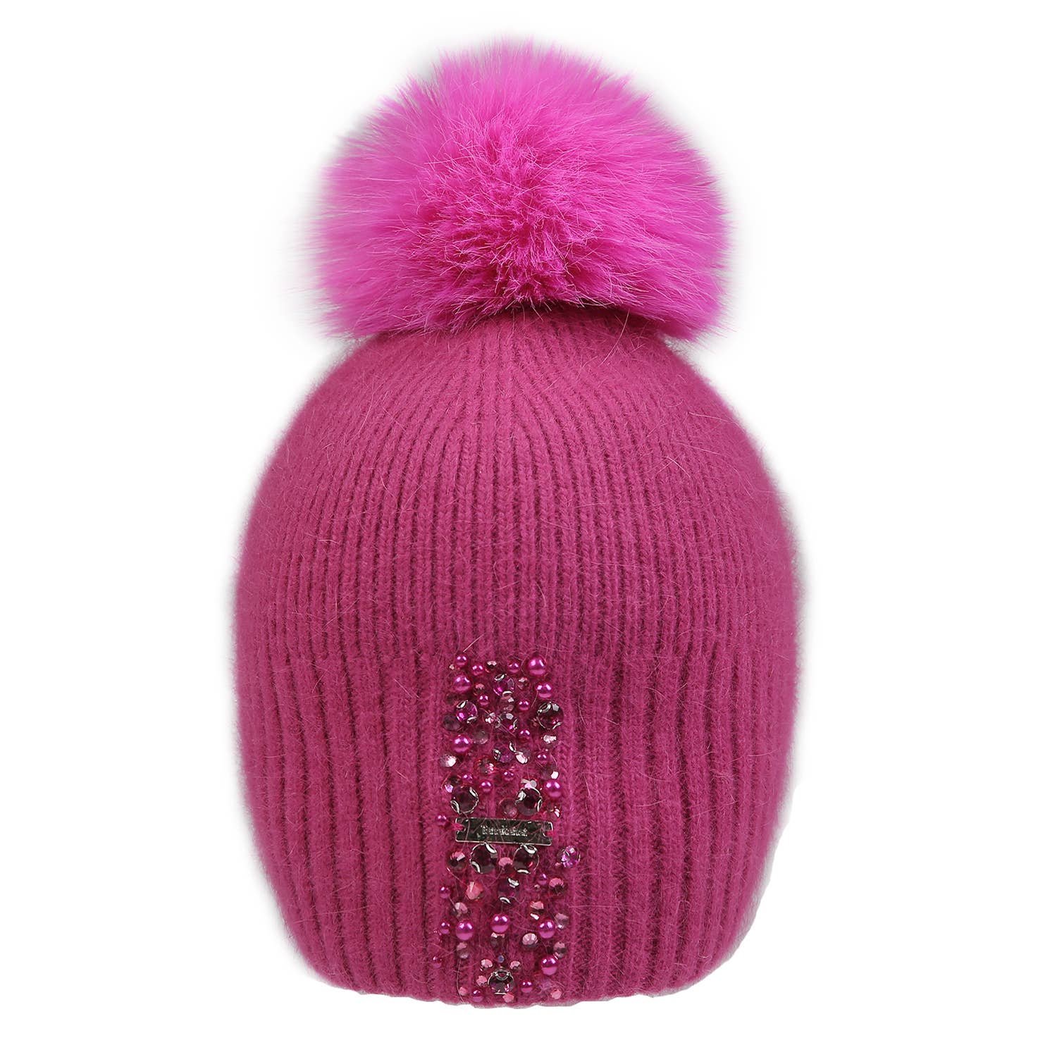 PEACH ACCESSORIES - Vente Bonnet – femme - Chapeau à pompon avec accent perlé décoratif SD12014