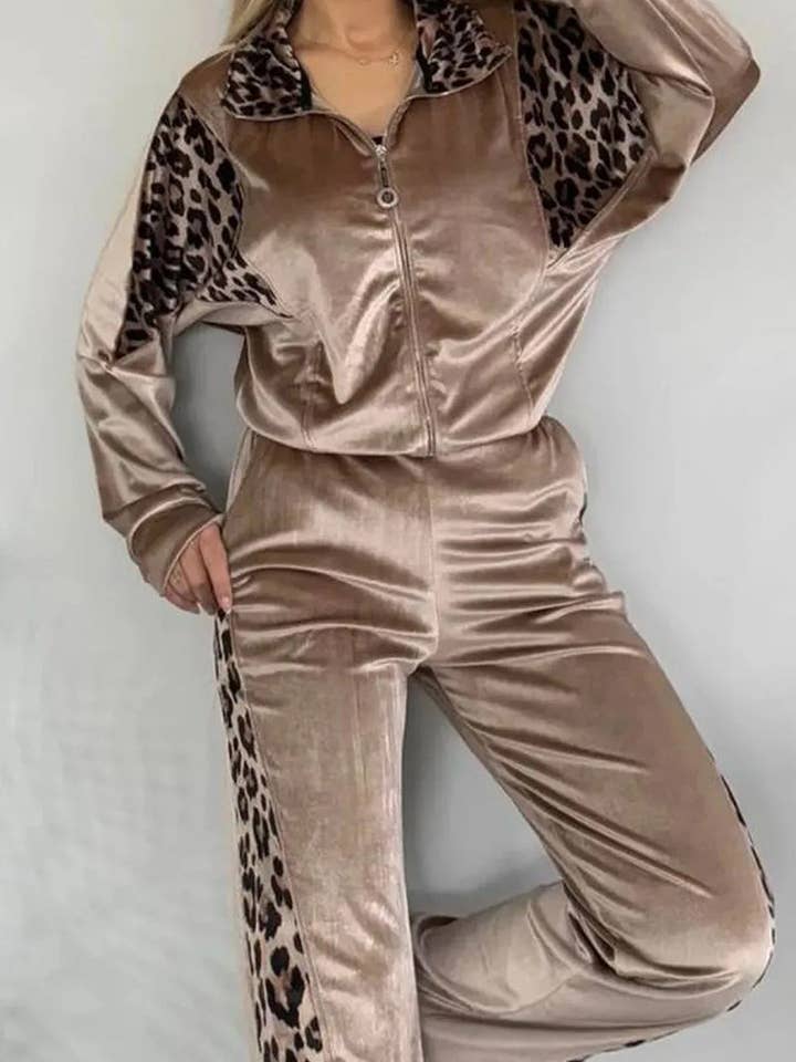 Mccolin - Wholesale Lounge Set - Women's - Leopard Print Casual Pants Set5