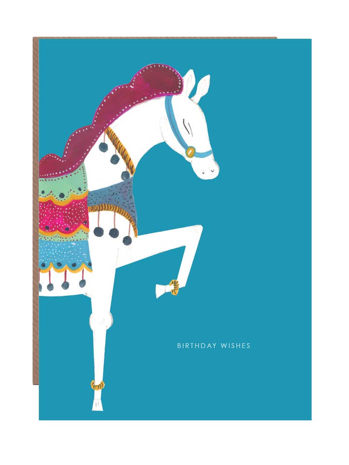 'Weiße Pferd' Geburtstagsgrußkarte für den Großhandel von Hutch Cassidy