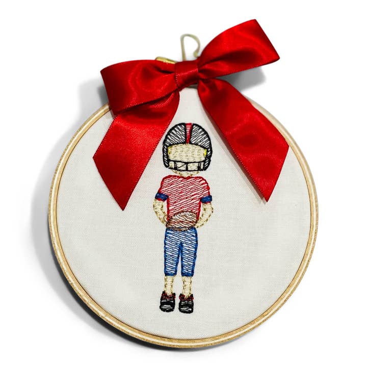 Ornament - Football Player for wholesale by Vibrantly Blue