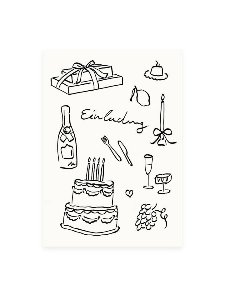 cartolina 'Invito '(risografia) per la vendita all'ingrosso da parte di L'Atelier Samedi