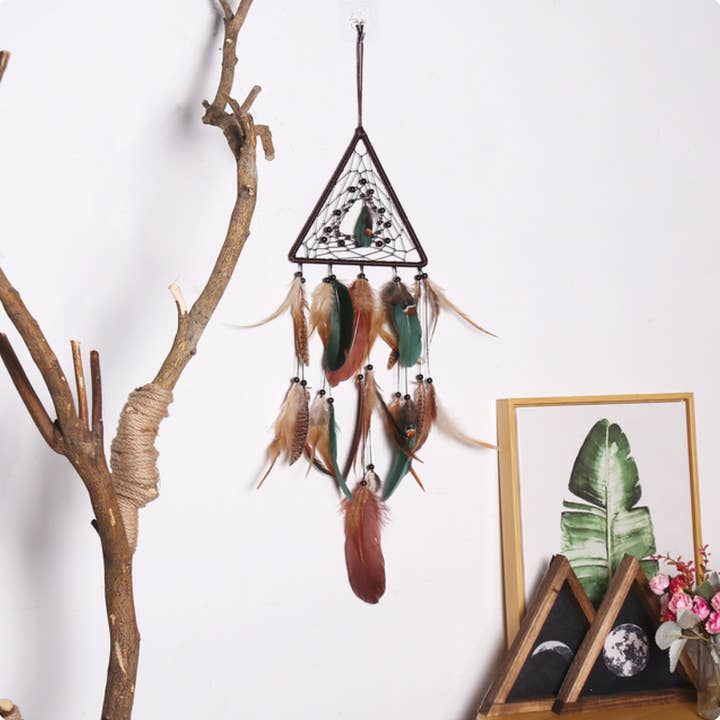 Crystolver - Wholesale Dream Catcher - Geometric Boho Dreamcatcher with Feathers