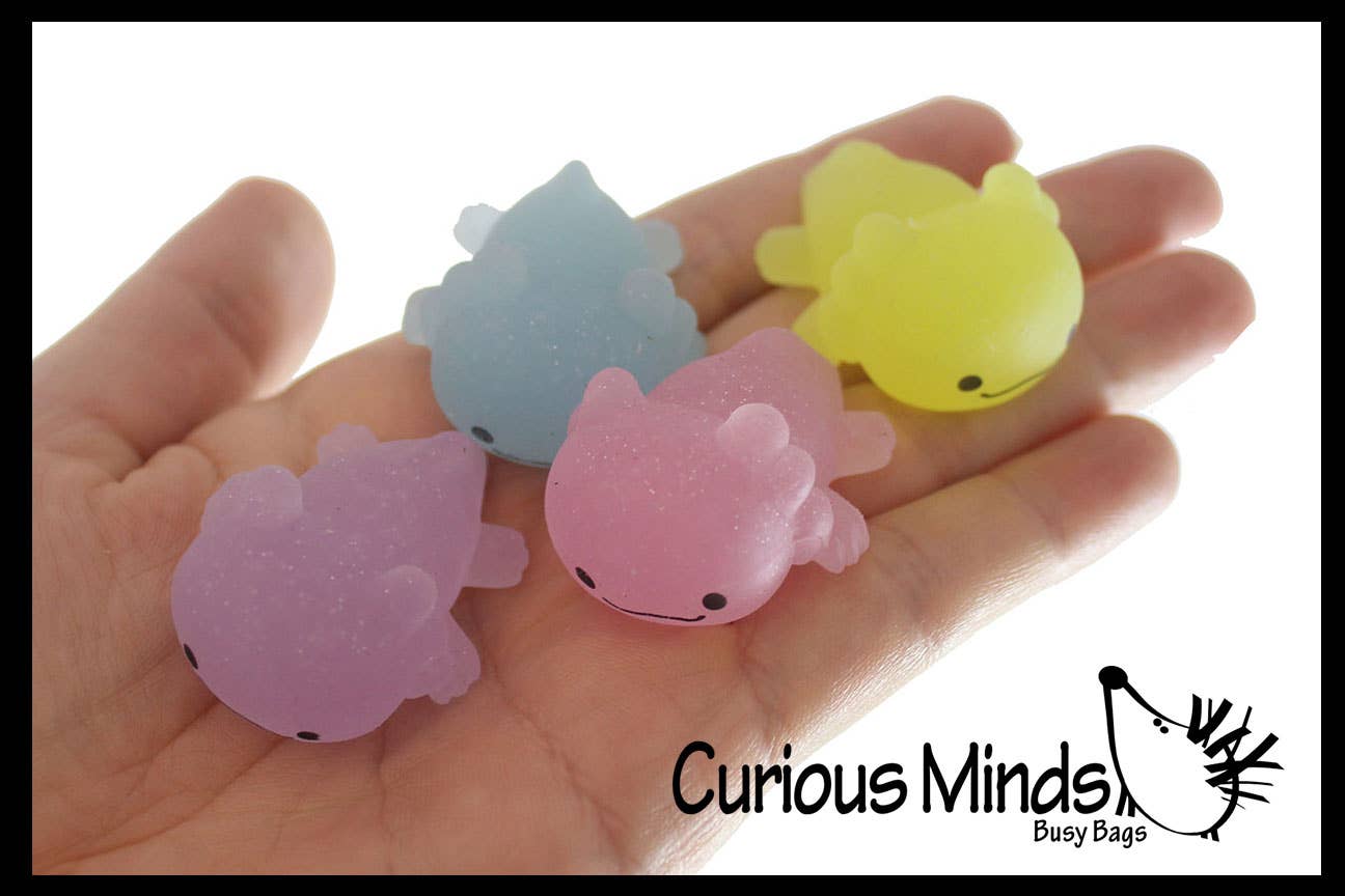 Curious Minds Toys - Wholesale Squishy Toy - Kids & Baby - 1 Axolotl Mochi Squishy Animals - Kawaii - Cute Jelly OT12
