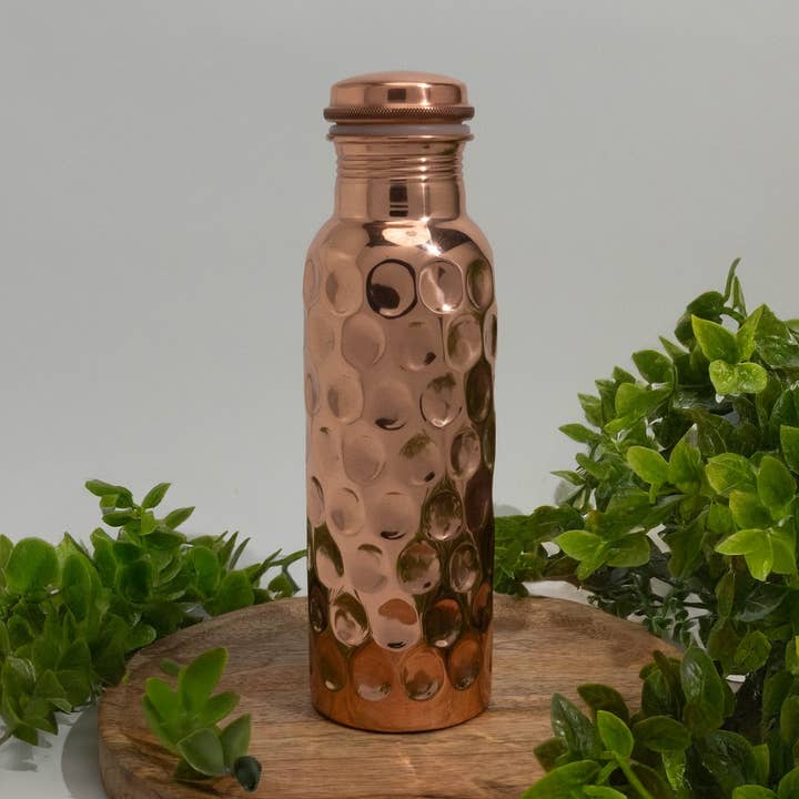 Ayurveda Specialist B.V. – wholesale Dricksglas och koppar – Ren kopparvattenflaska diamant ± 750 ml (tung utförande)0