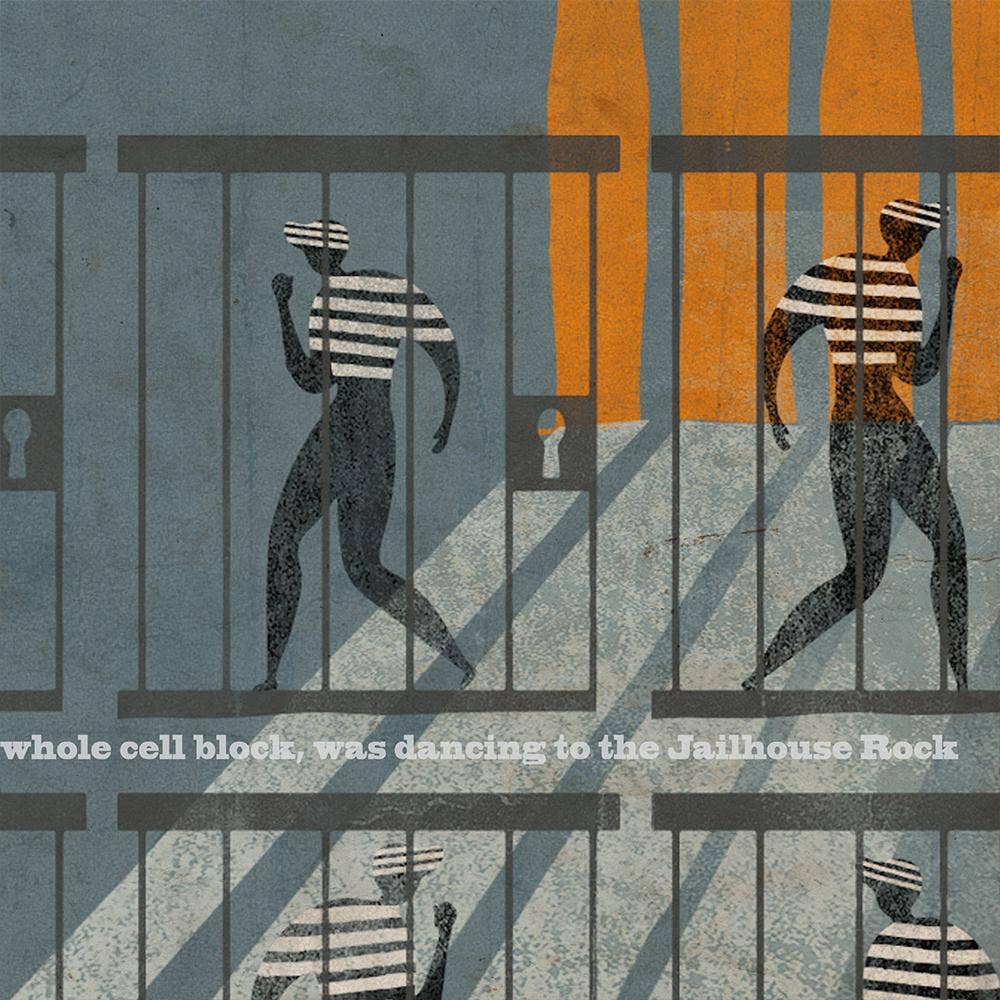 The Northern Line - Venta al por mayor Ilustración - Jailhouse Rock - Estampado de Portada de Libro de Elvis3