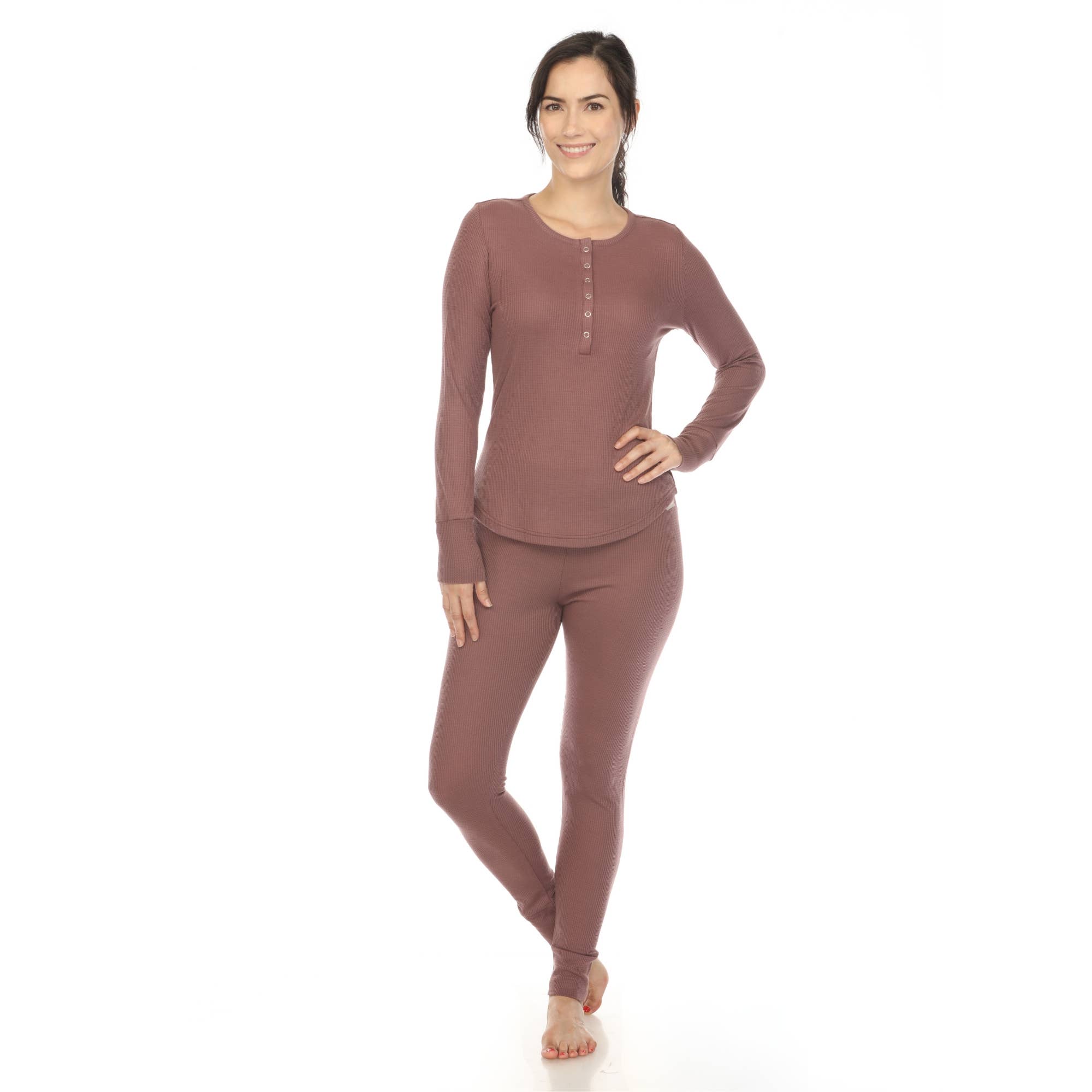 WHITE MARK - Wholesale Sleepwear Set - Women's - Women's Waffle Pajama Set8