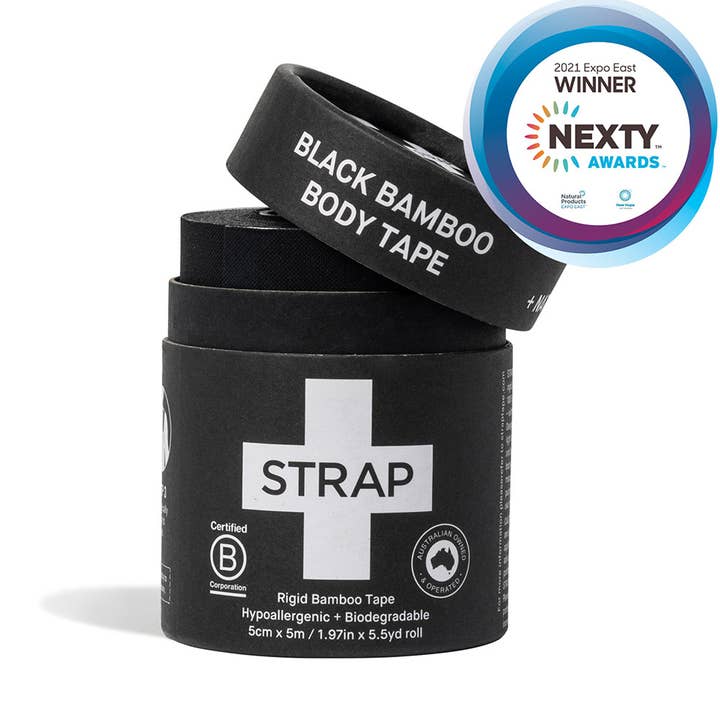 STRAP Black Bamboo Body Tape for wholesale by PATCH (Aus) - Eco First Aid