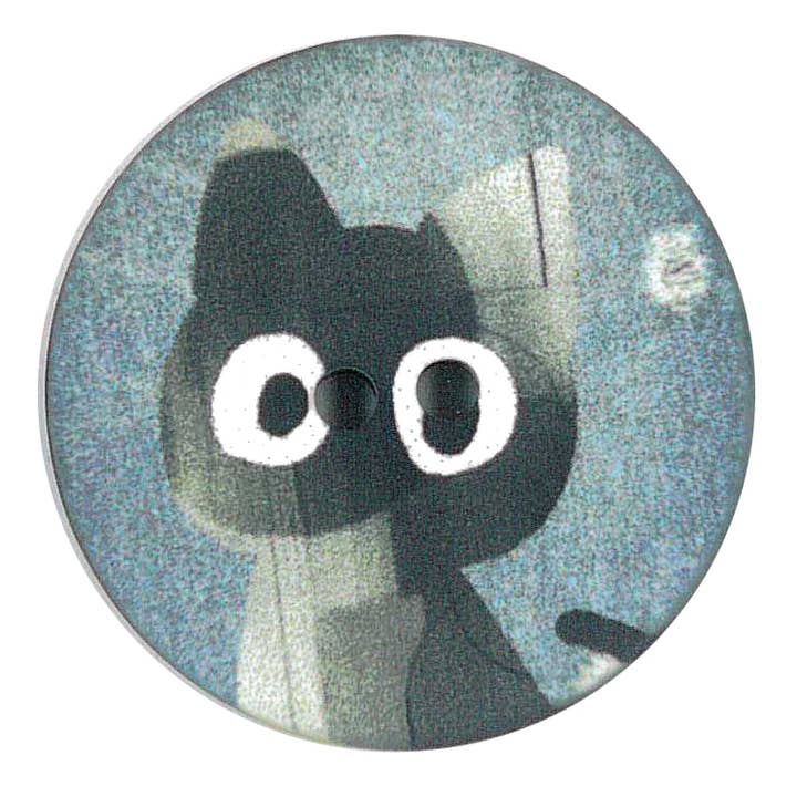 DENIM PRINTED CAT BUTTON for wholesale by NEMARK