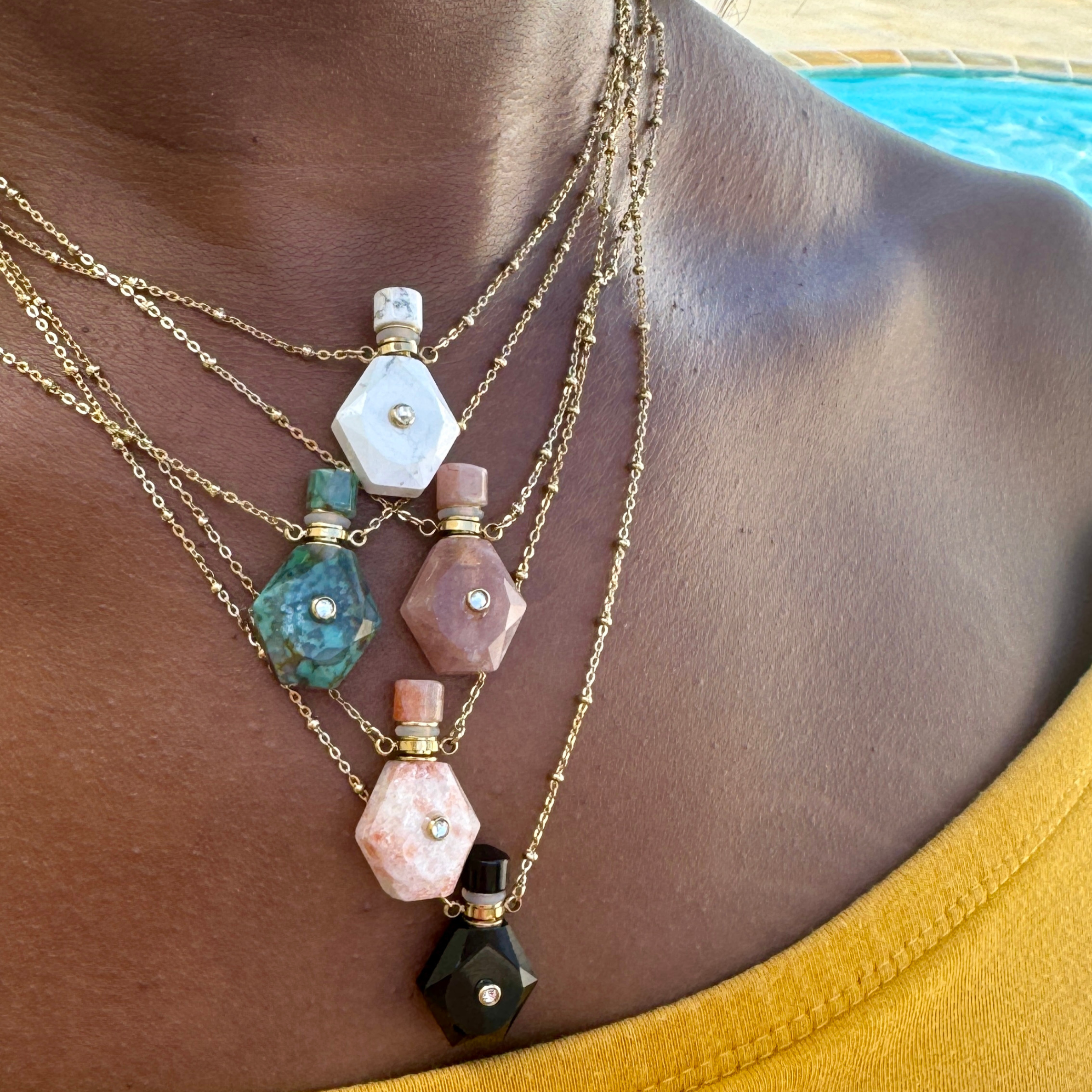 Poudre Bijoux - Wholesale Pendant/Charm Necklace - Katarina Necklace in Natural Stone6