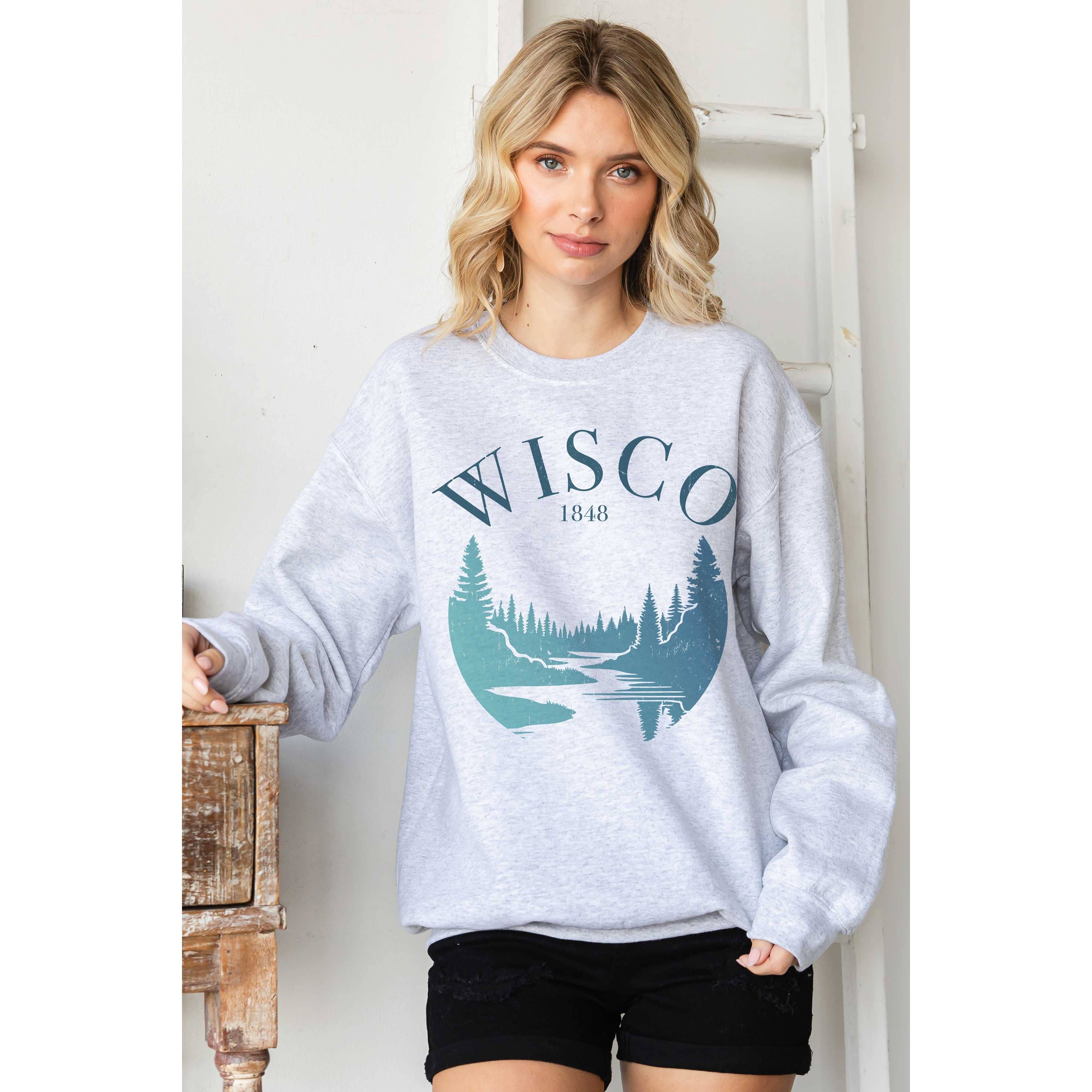 BLUME & CO. - Wholesale Grafisch sweatshirt - Dames - WISCO RIVER LANDSCAPE Grafische Sweater0