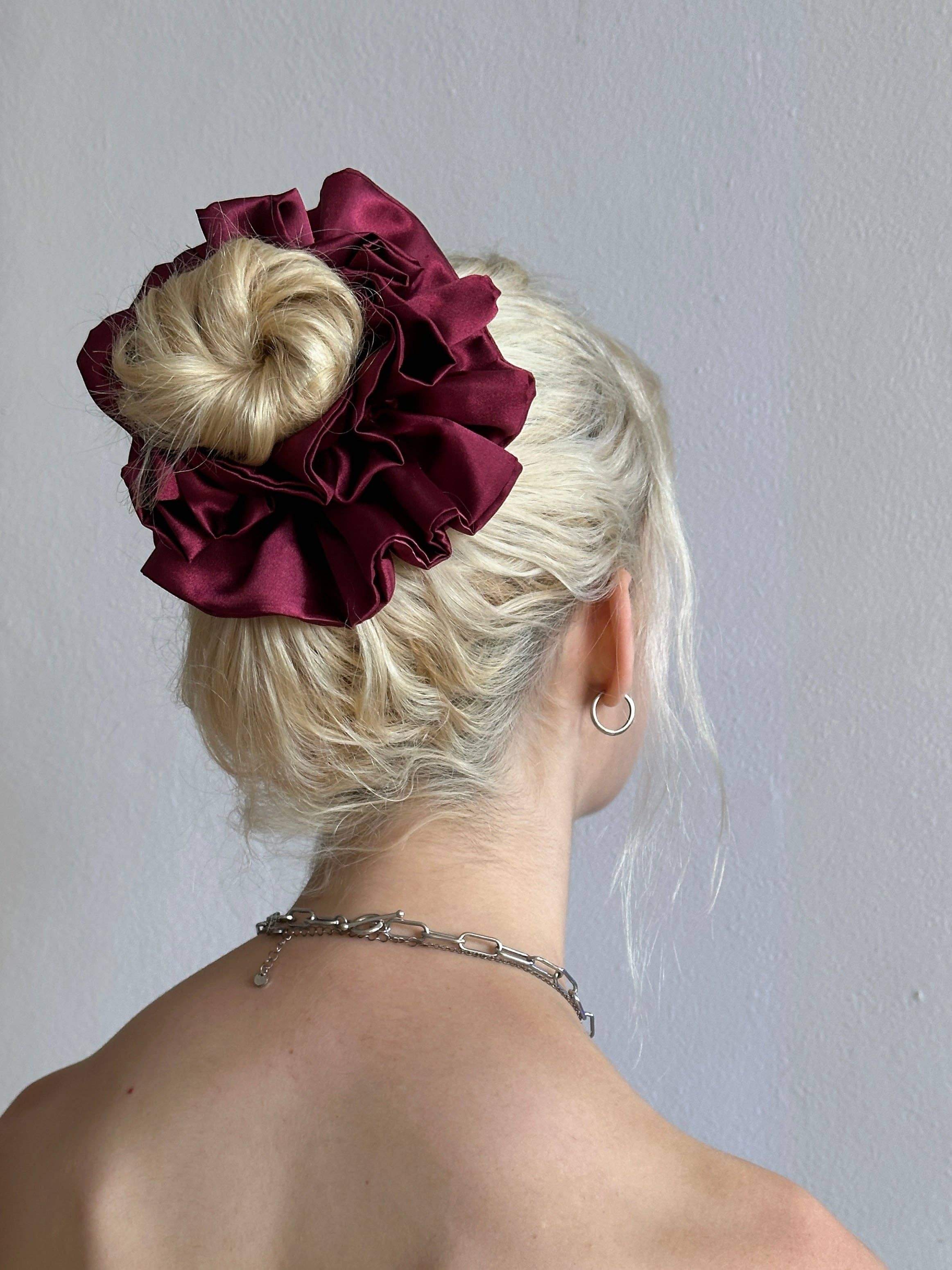Room Shop – wholesale Scrunchie - Women’s – Satin Ruffle Scrunchie0