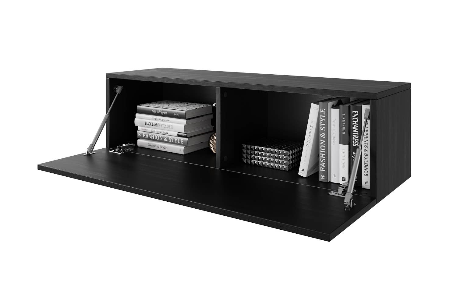 PLATAN ROOM - Wholesale Console Table - TV Cabinet TV Stand 105 cm Hanging or Standing Black matt4