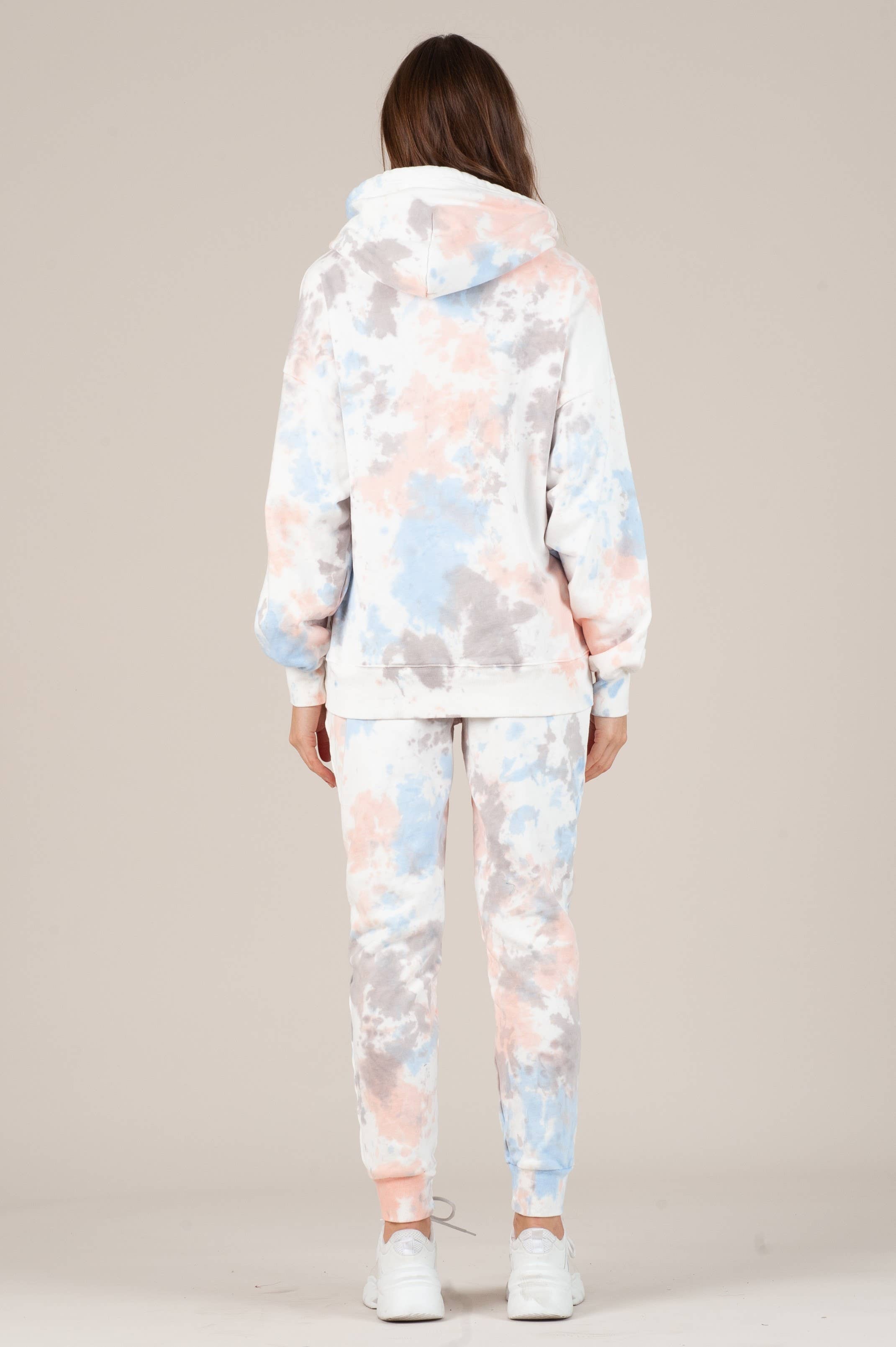 Rose/Violet/Bleu Pantalon de survêtement French Terry tie-dye - Cloud en vente sur Faire2