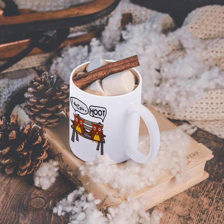 3dRose - Wholesale Coffee Mug - 3dRose, Funny Owls Dont Give a Hoot Pun Cartoon, Mug11