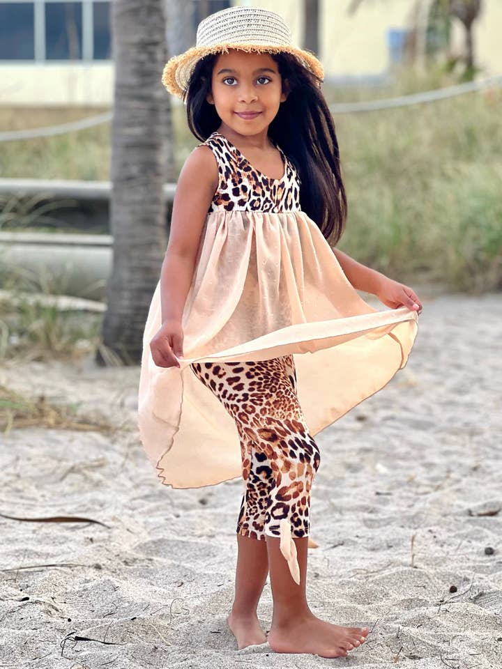 Fiercely Confident Hi-Lo Leopard Print Tunic & Legging Set for wholesale by Mia Belle Girls • Wholesale