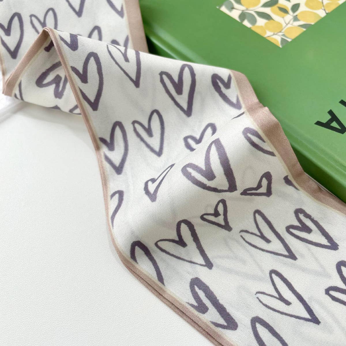 ACCITY - Wholesale Scarf - Women's - Neutral Long Twilly Scarf – Hair Tie & Neck Ribbon_CWASC07154