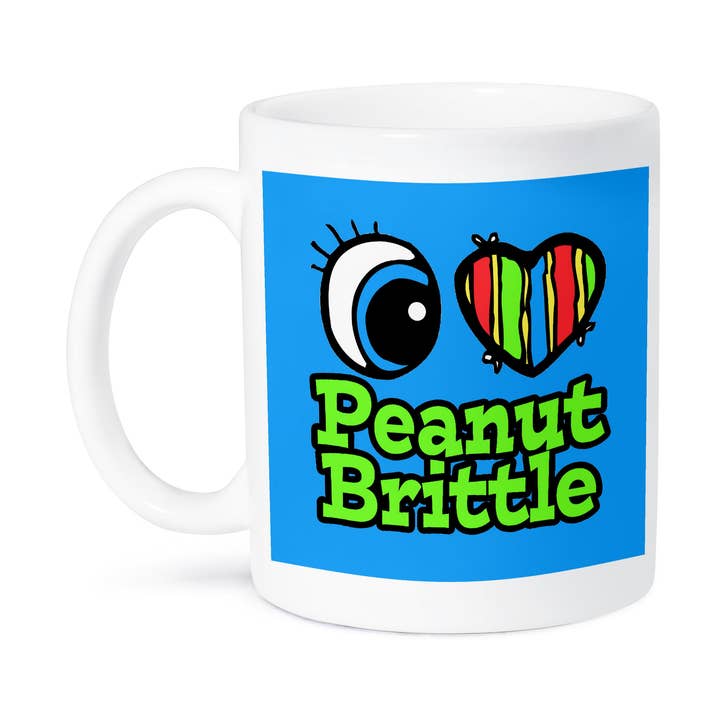 3dRose – wholesale Coffee mug – 3dRose, Bright Eye Heart I Love Peanut Brittle, Mug8