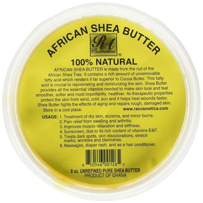 RA Cosmetics - Wholesale Body Balm/Butter - 100% African Shea Butter, Yellow Solid - 8oz2