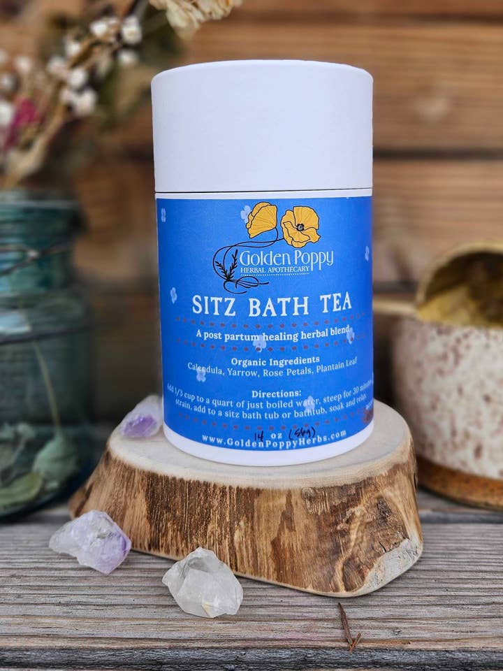 Bain de siège au thé, tube de 14 oz (60 g) pour la vente par Golden Poppy Herbal Apothecary