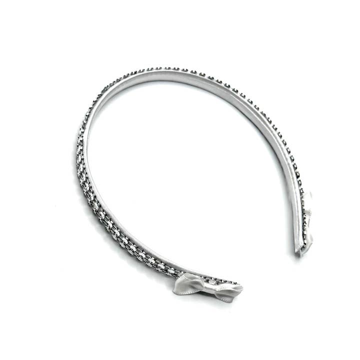 Tyes By Tara - Wholesale Fashion Headband - Women's - Vixen White Tyera | Sparkly White Rhinestone Mesh Headband1