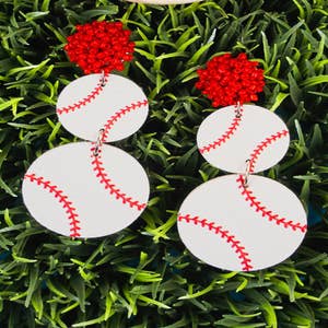 Seed Beaded Sports Ball Drop Earrings - Approximately 2.25 (265402)