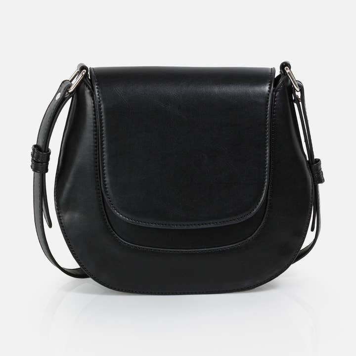 BG251B034BK - Black crossbody handbag in PU for wholesale by Bizou
