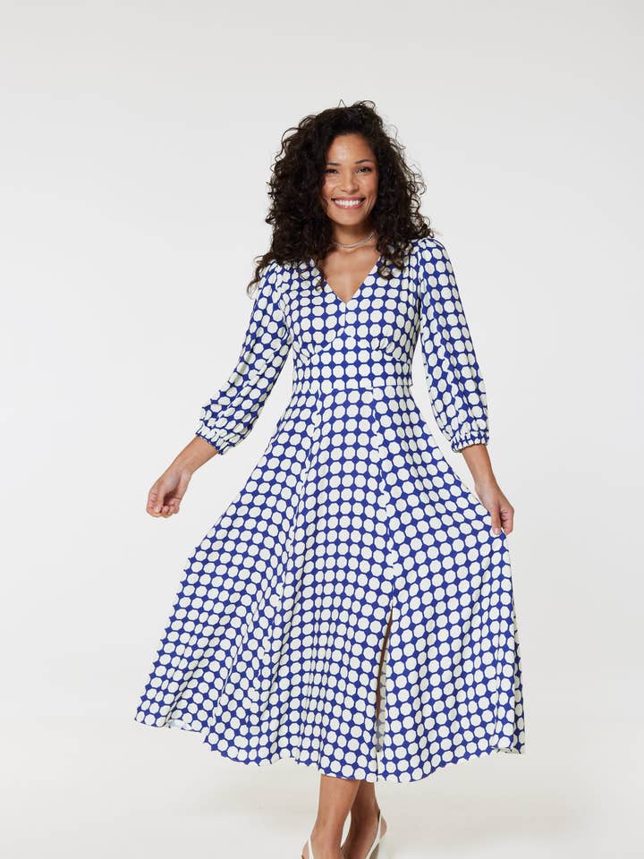 Closet London Full Skirt Wrap Dress D9644 for wholesale by Closet London