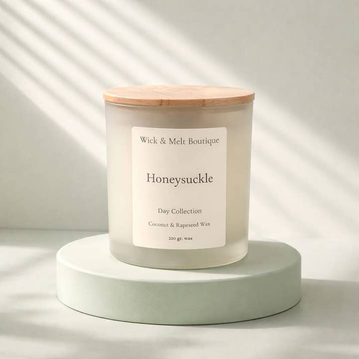 Honeysuckle Wooden Wick Luxury Candle for wholesale by Wick and Melt Boutique