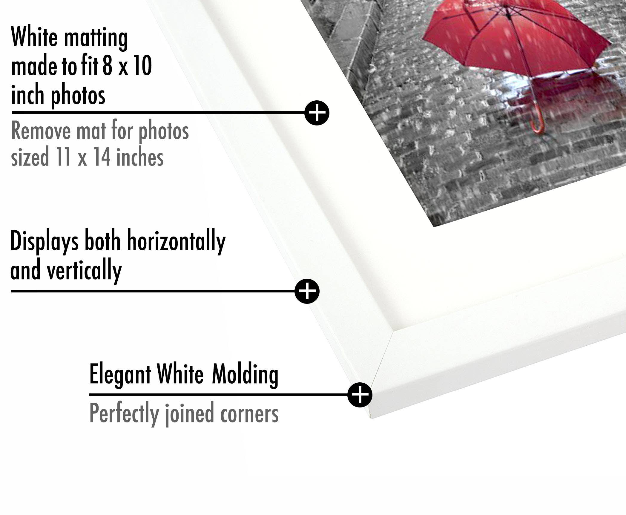 11x14 Picture Frame with Mat for 8x10, White for wholesale on Faire6