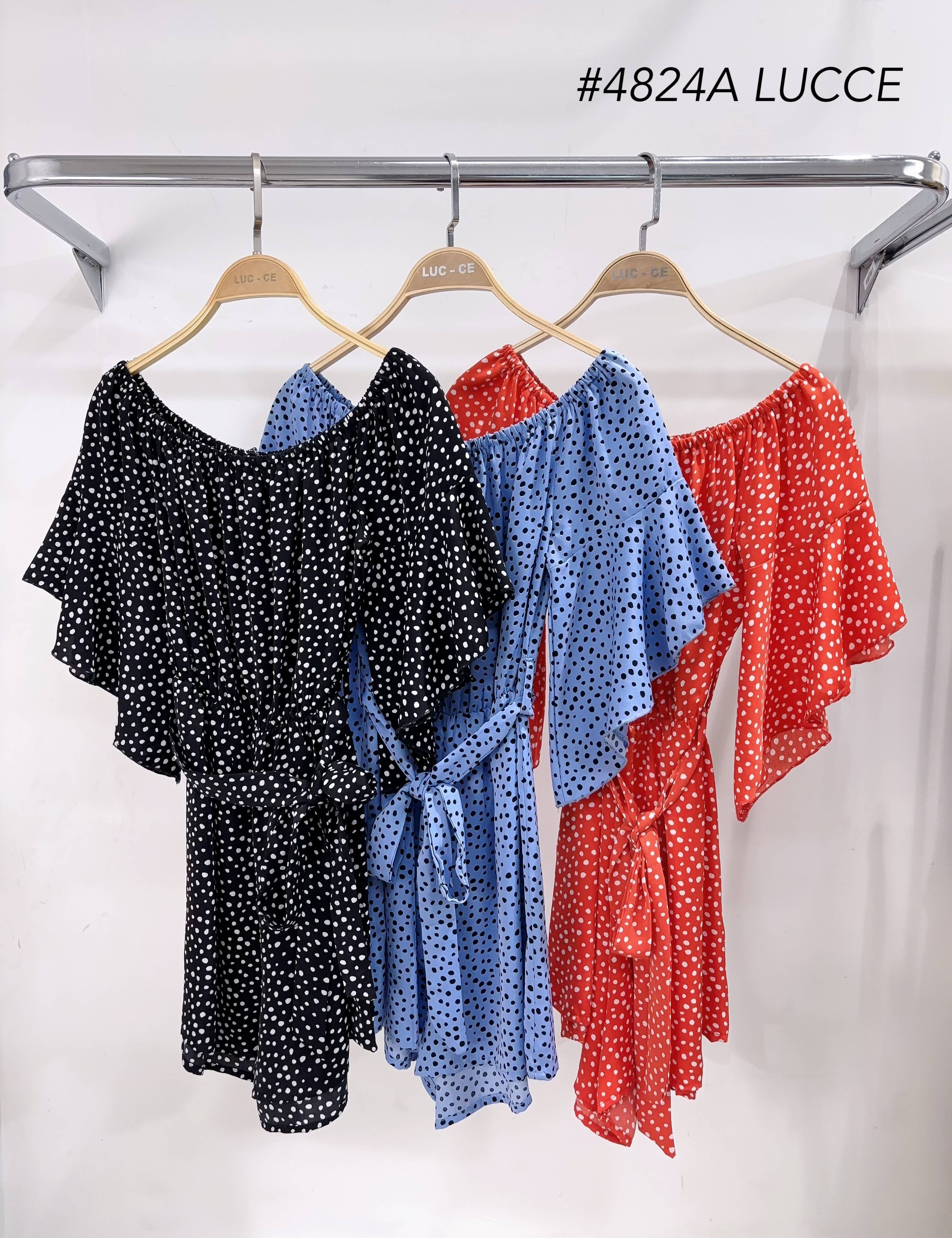 LUCCE – Romper - Mulher por atacado – Macacão curto às bolinhas - 4824A7