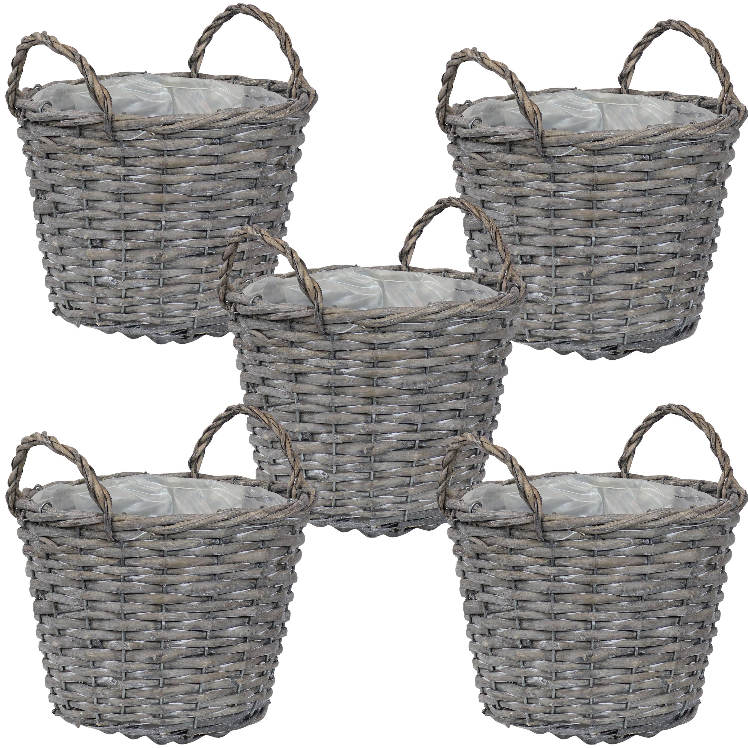 Sunnydaze Decor - Wholesale Plant Pot - 8 in Rattan Wicker Basket Planters with Handles - Set of 51