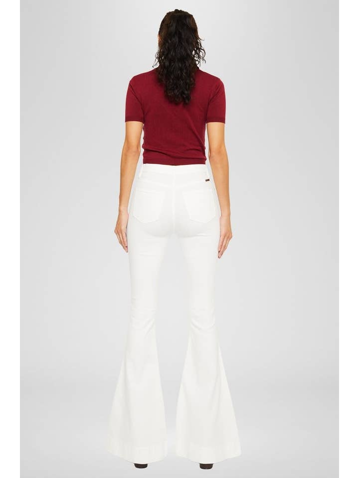 WHITE OPEN PACK WHIE HIGH RISE SUPER FLARE JEANS-KC11243WT for wholesale on Faire7