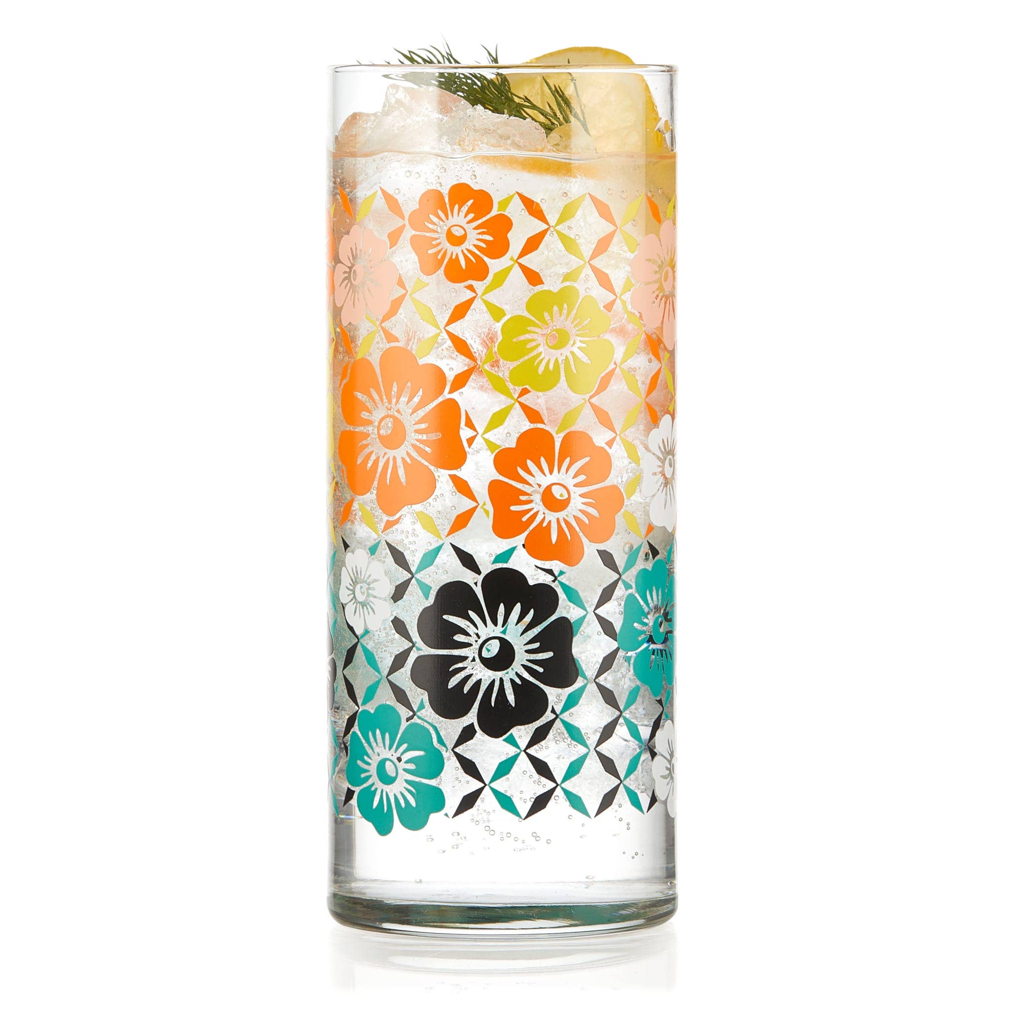 Libbey - Wholesale Drinking Glass/Cup - Libbey Vintage Flower Power Cooler Glasses, 16oz, Set of 44