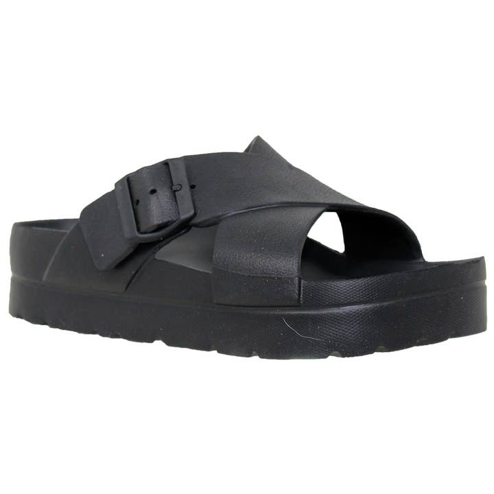 SOBEYO - Wholesale Sandals - Women's - Women's EVA Platform Sandals Criss-Cross Adjustable Buckles
