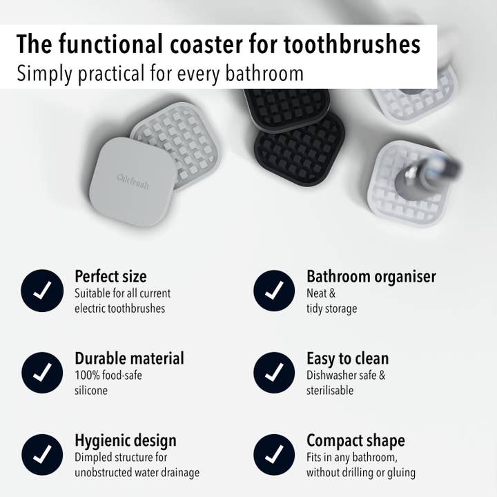 Qikfresh - Wholesale Toothbrush Holder - Toothbrush coasters (set of 2)7