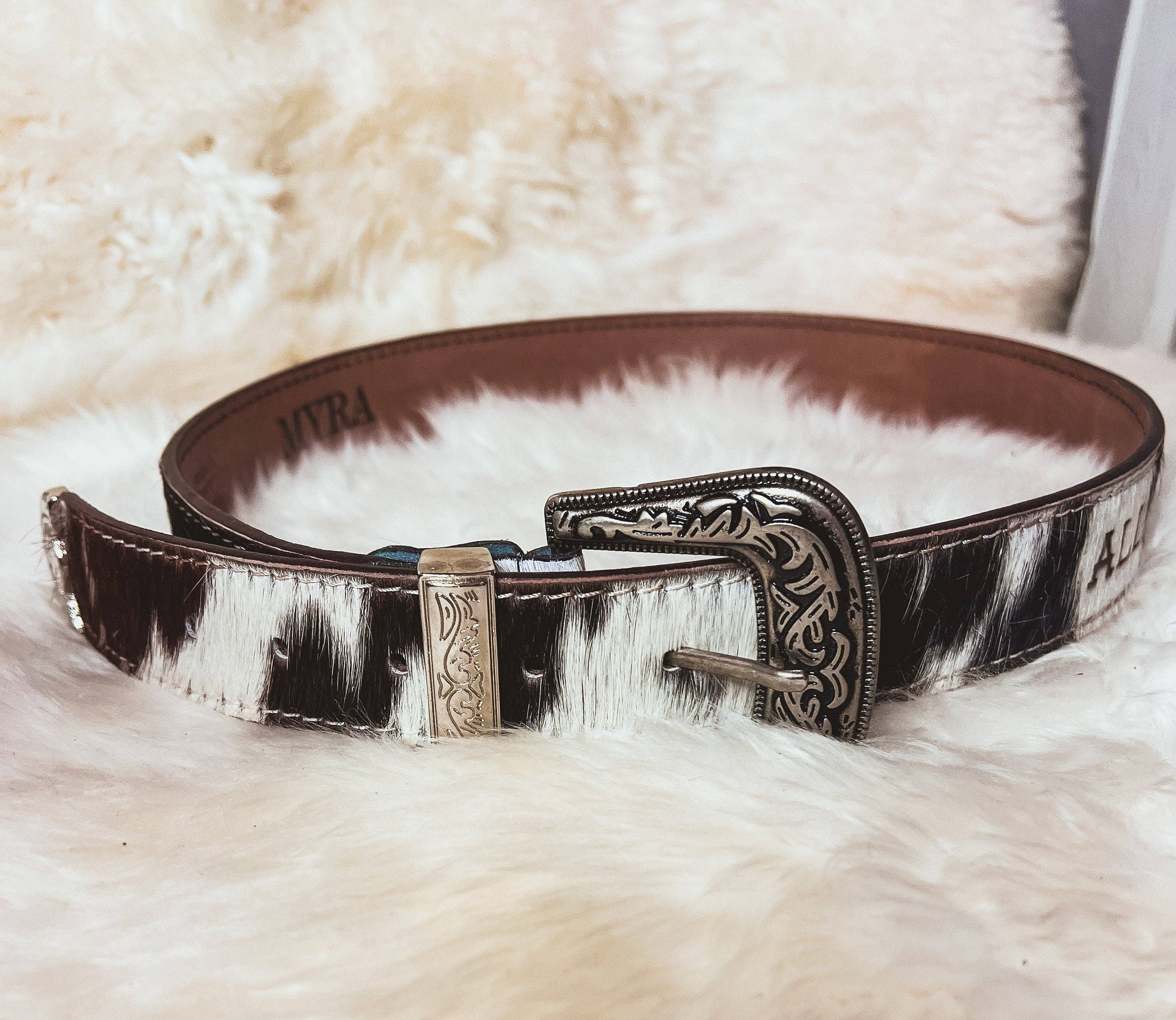 The Sterling Gypsy - Wholesale Belt - Women's - Custom Farm Brand Name/Initials/Monogram Cowhide Western Leather Belt with silver buckle and tip4