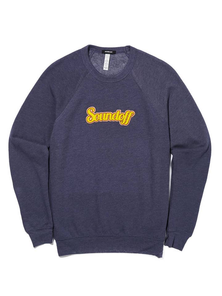 SOUNDOFF VARSITY SWEATSHIRT MET RONDE HALS; MARINEHEIDE voor wholesale door SOUNDOFF