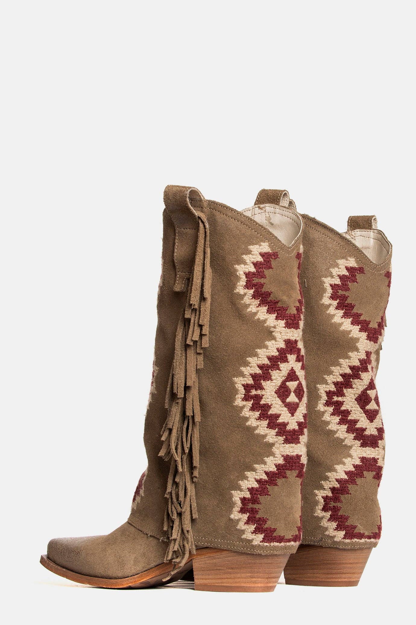 METISSE - Wholesale Boots - Women's - Taupe suede Texan boots DX22053