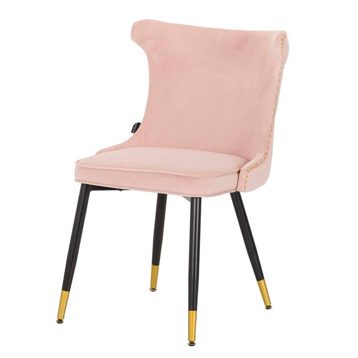 Samtstuhl mit Nieten rosa Aspen 49x54x79 cm für den Großhandel von Ethan Chloe - GARPE GROUP - GARCIA PÉREZ Y CÍA S.L.