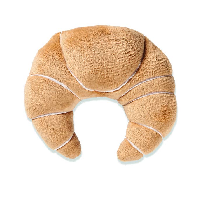 Ljusblå plyschcroissant med knastrande ljud för wholesale av Nyani