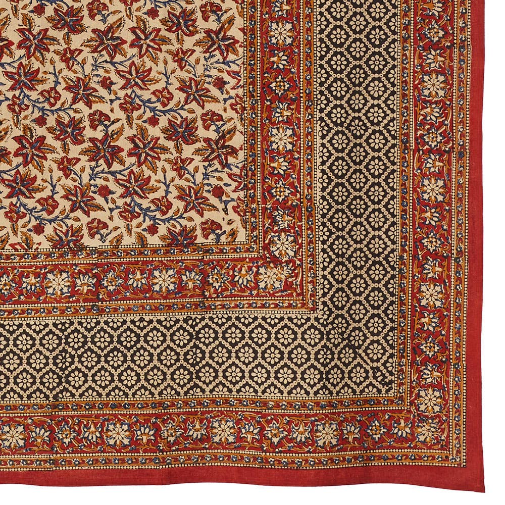 SERRV International - Wholesale Tablecloth - Sitara Vine Block Print Large Tablecloth2