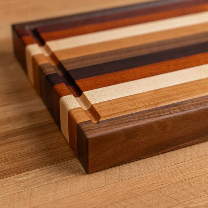 Laurel Mercantile - Wholesale Cutting Board - Striped Butcher Block with Juice Groove1