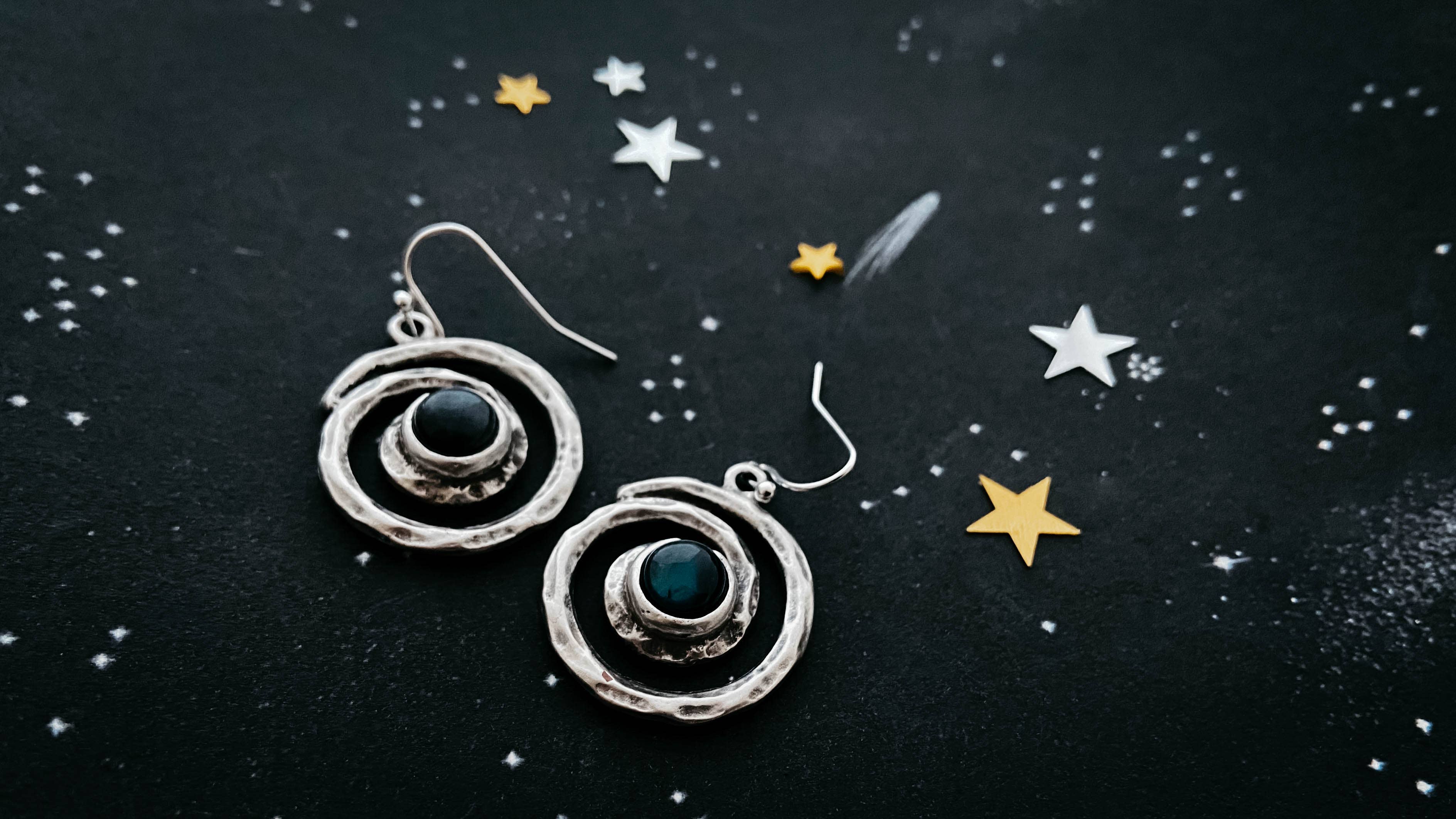 Yugen Handmade - Wholesale Dangle Earrings - Milky Way Spiral Dangle Earrings with Labradorite2